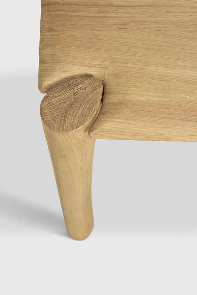Ethnicraft Eetkamerbank 'PI' Geolied Eikenhout, 146cm, kleur Naturel