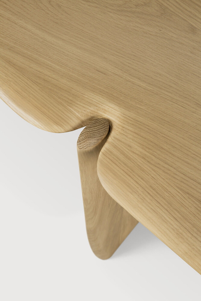 Ethnicraft Sidetable 'PI' Geolied Eikenhout, 130cm, kleur Naturel