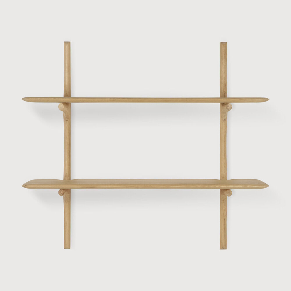 Ethnicraft Wandrek 'PI' Geolied Eikenhout, Met 2 planken, kleur Naturel