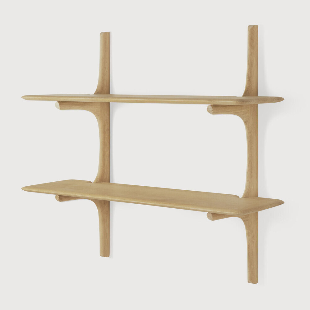 Ethnicraft Wandrek 'PI' Geolied Eikenhout, Met 2 planken, kleur Naturel
