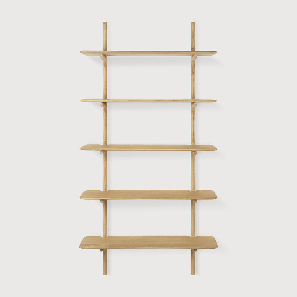 Ethnicraft Wandrek 'PI' Geolied Eikenhout, Met 5 planken, kleur Naturel