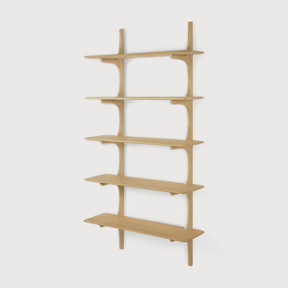 Ethnicraft Wandrek 'PI' Geolied Eikenhout, Met 5 planken, kleur Naturel