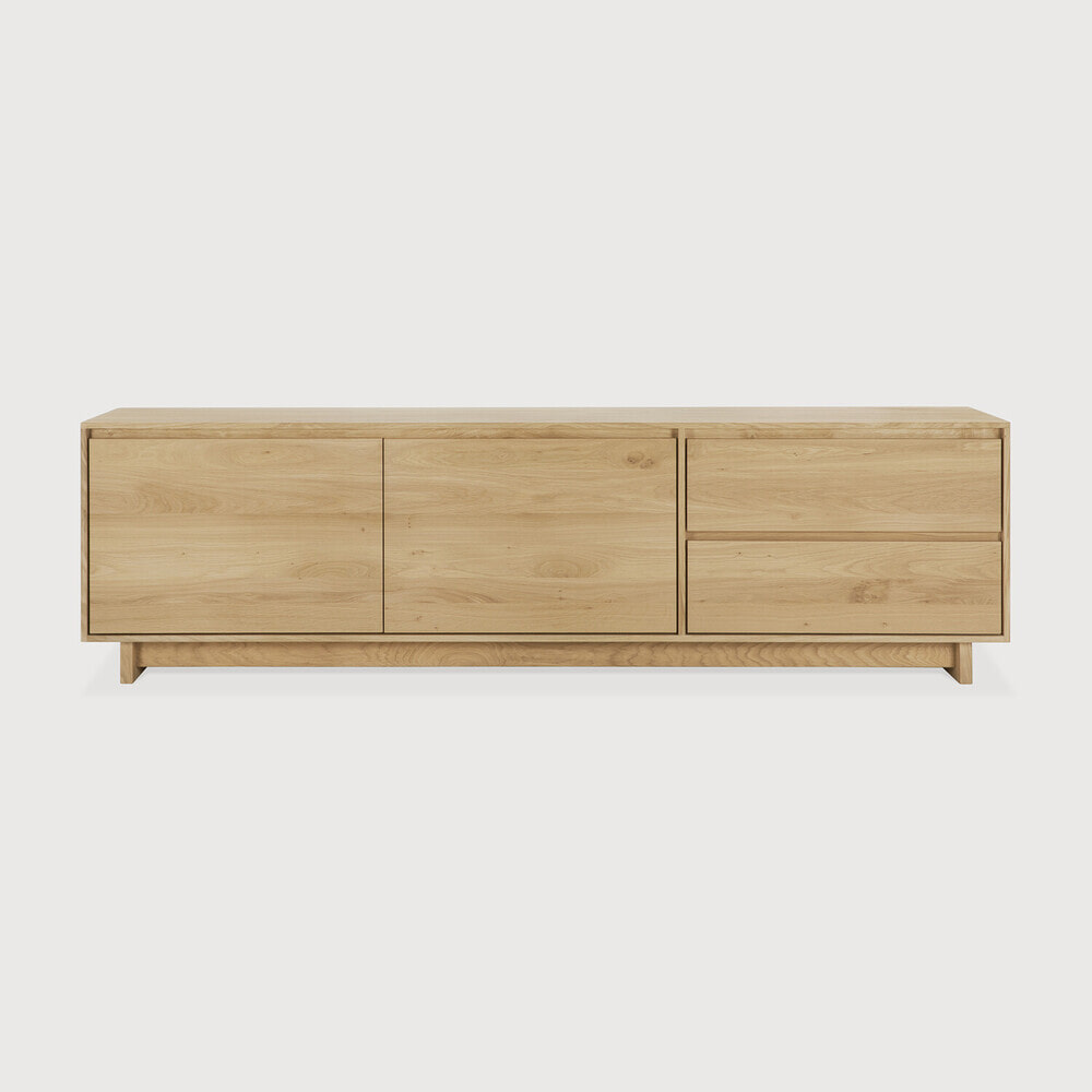 Ethnicraft TV-meubel Wave Geolied Eikenhout, 210cm - Naturel