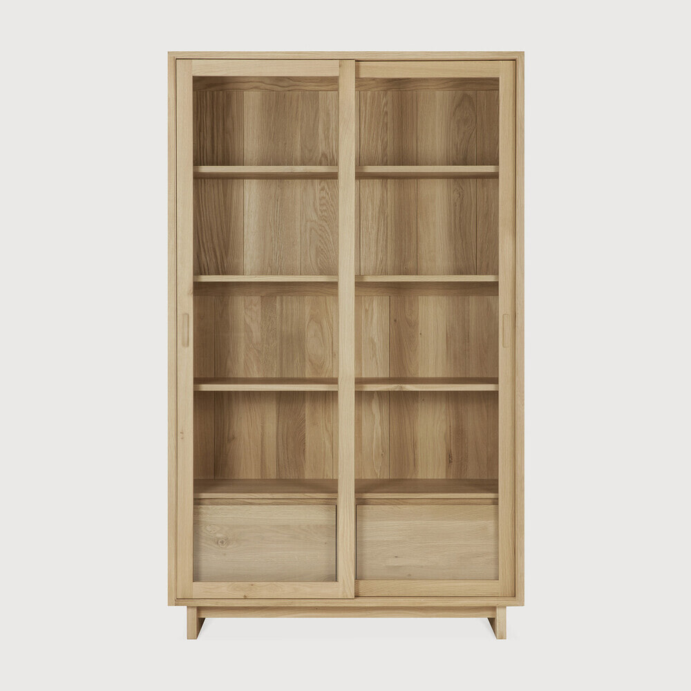 Ethnicraft Vitrinekast Wave Geolied Eikenhout, 183 x 110cm - Naturel