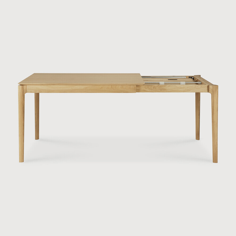 Ethnicraft Uitschuifbare Eettafel 'Bok' Geolied Eikenhout, 120/180 x 90cm