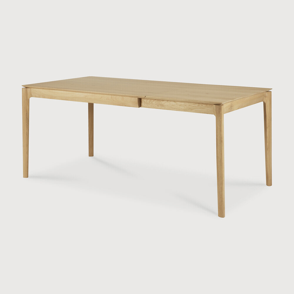 Ethnicraft Uitschuifbare Eettafel 'Bok' Geolied Eikenhout, 120/180 x 90cm