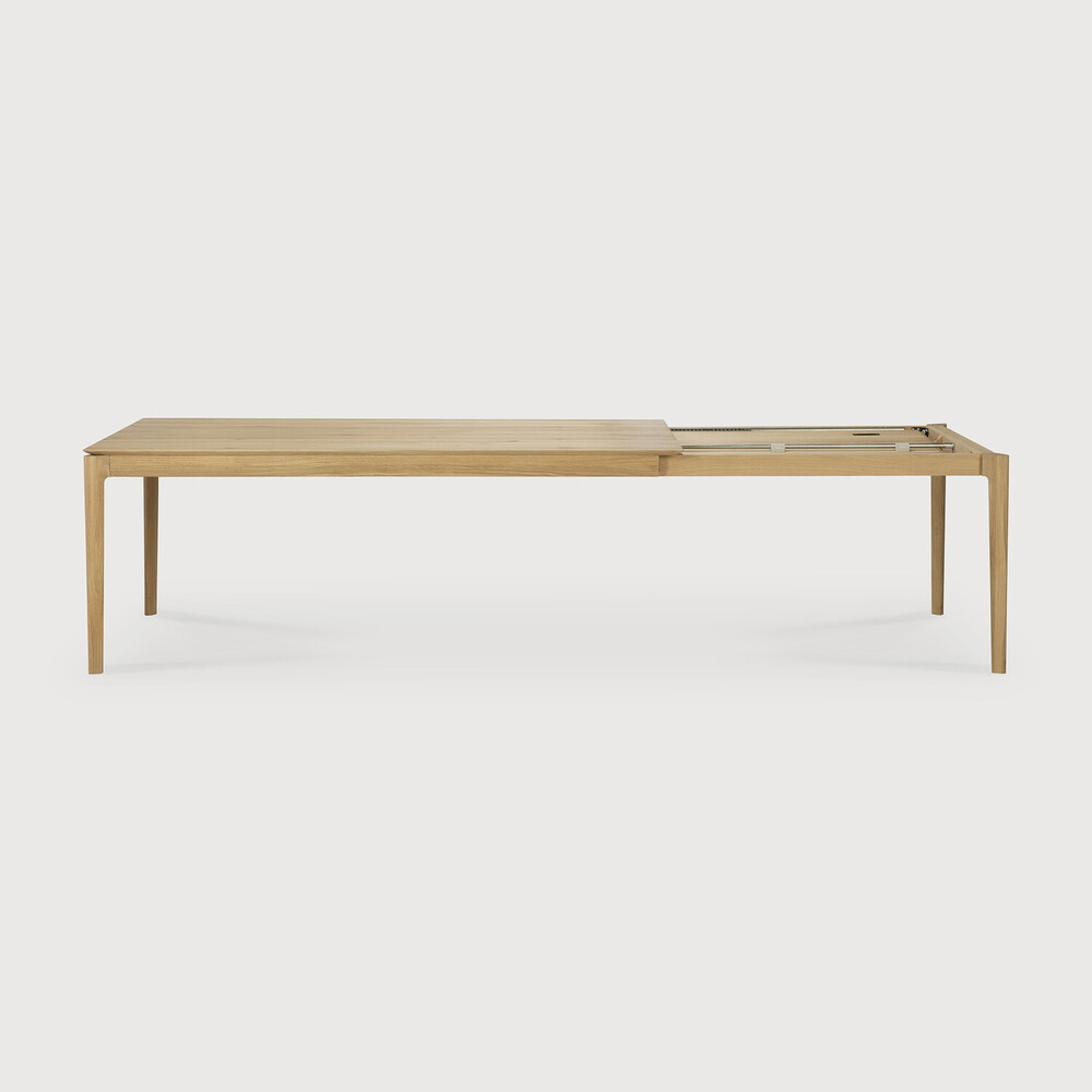 Ethnicraft Uitschuifbare Eettafel 'Bok' Geolied Eikenhout, 200/300 x 100cm