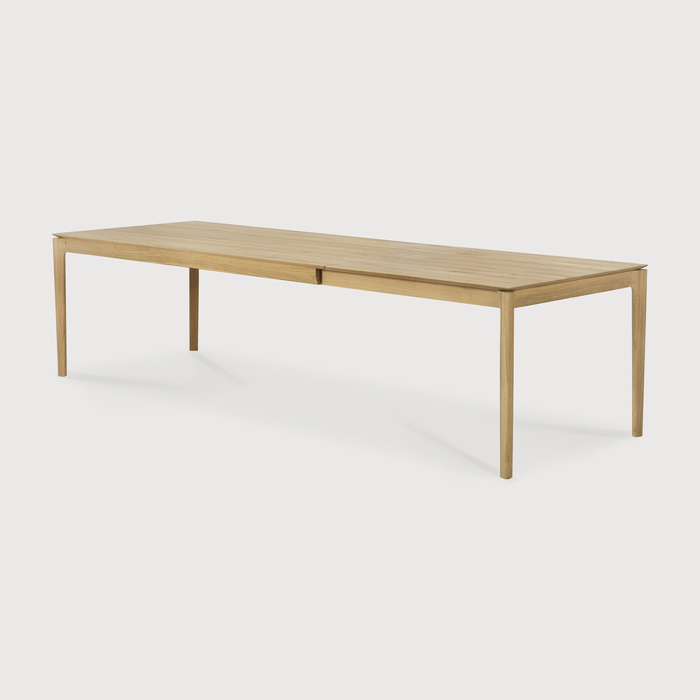 Ethnicraft Uitschuifbare Eettafel 'Bok' Geolied Eikenhout, 200/300 x 100cm