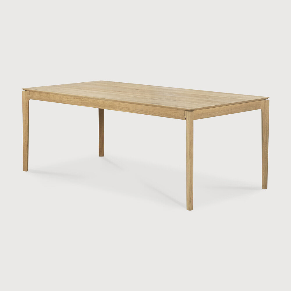 Ethnicraft Uitschuifbare Eettafel Bok Gevernist Eikenhout, 180/280 x 100cm - Naturel