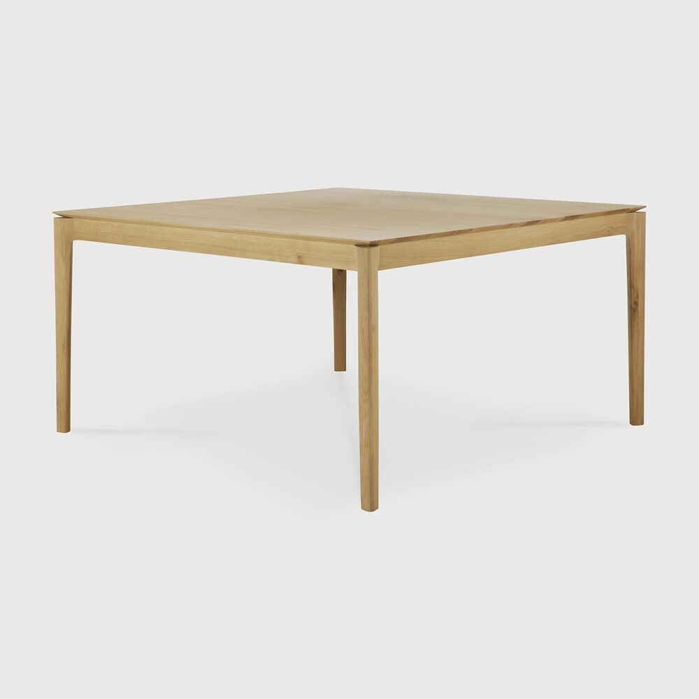 Ethnicraft Vierkante Eettafel Bok Geolied Eikenhout, 145 x 145cm - Naturel