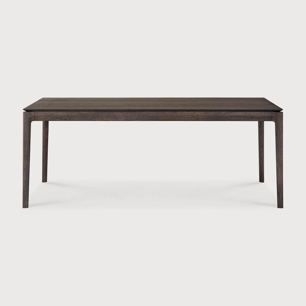 Ethnicraft Uitschuifbare Eettafel 'Bok' Gevernist Eikenhout, 200/300 x 100cm, kleur Bruin