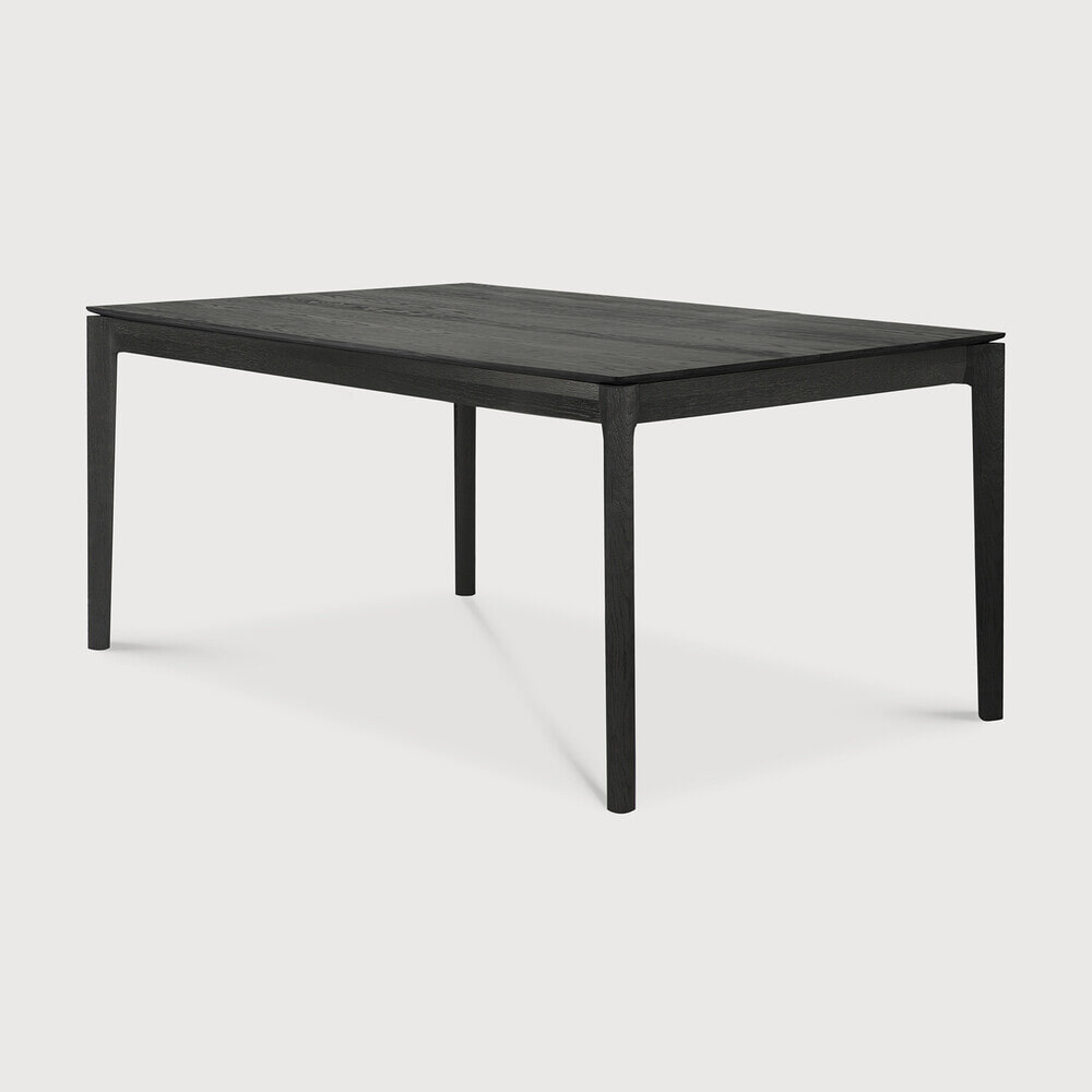 Ethnicraft Uitschuifbare Eettafel Bok Gevernist Eikenhout, 200/300 x 100cm - Zwart