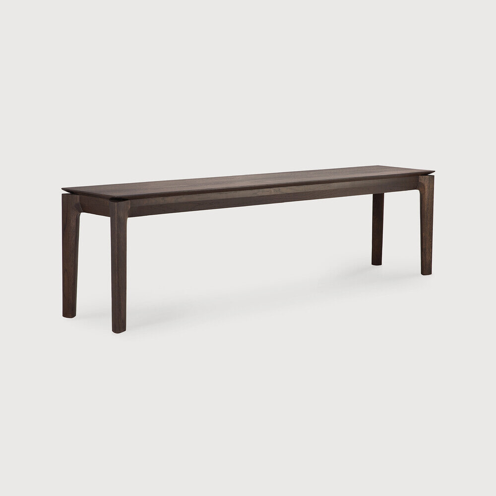 Ethnicraft Eetkamerbank 'Bok' Gevernist Eikenhout, 166cm, kleur Bruin