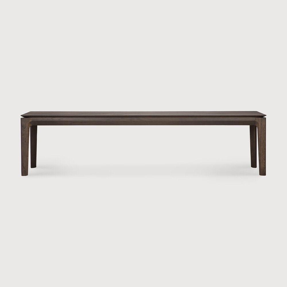 Ethnicraft Eetkamerbank 'Bok' Gevernist Eikenhout, 186cm, kleur Bruin