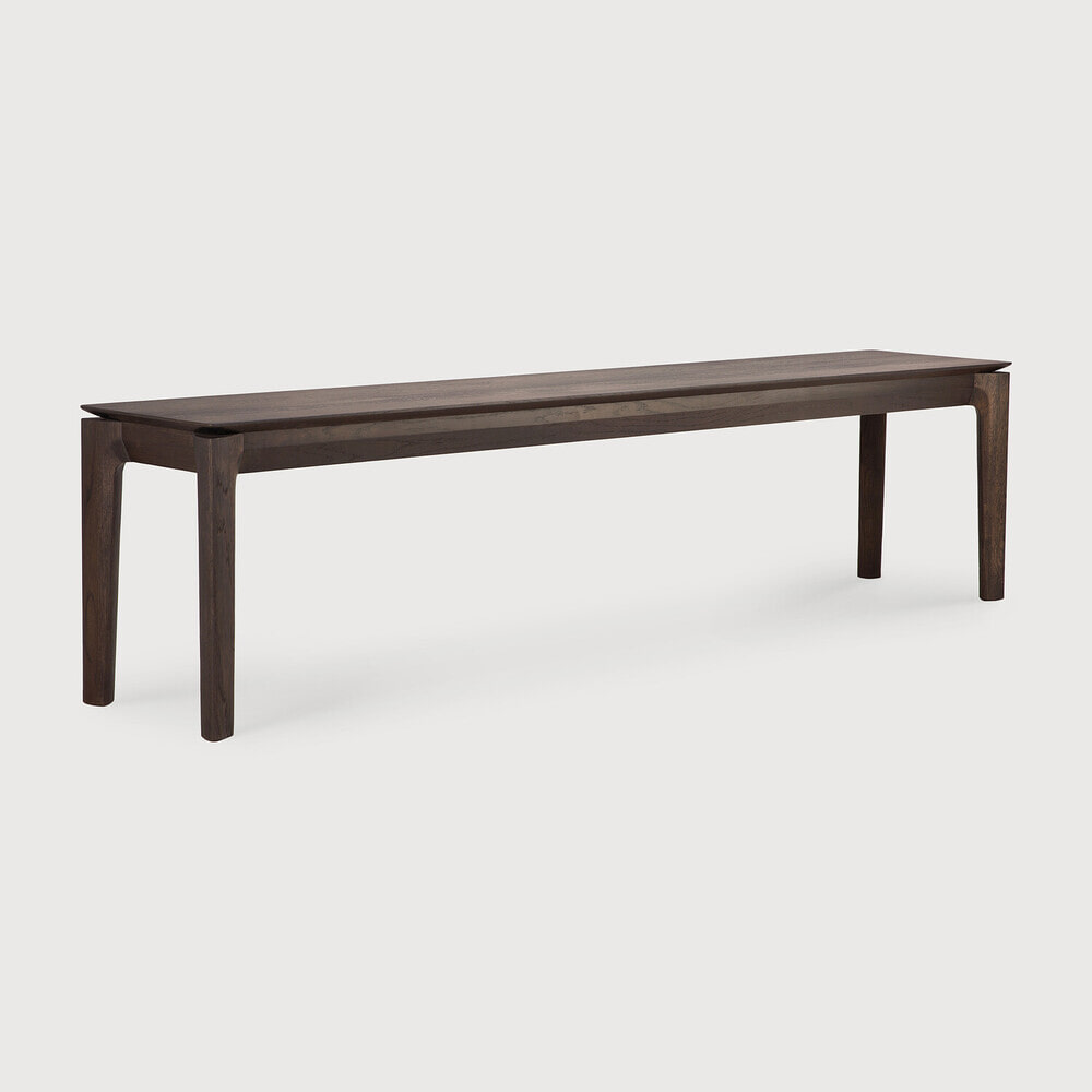 Ethnicraft Eetkamerbank 'Bok' Gevernist Eikenhout, 186cm, kleur Bruin
