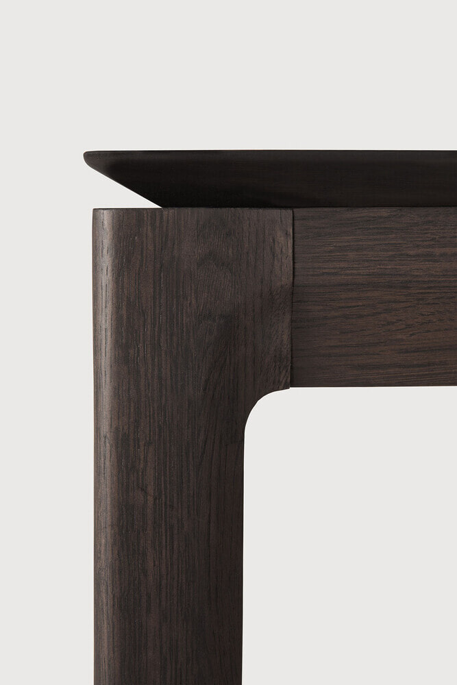 Ethnicraft Uitschuifbare Eettafel 'Bok' Gevernist Eikenhout, 180/280 x 100cm, kleur Bruin