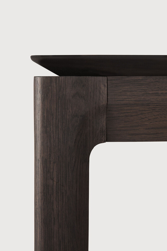 Ethnicraft Uitschuifbare Eettafel 'Bok' Gevernist Eikenhout, 200/300 x 100cm, kleur Bruin