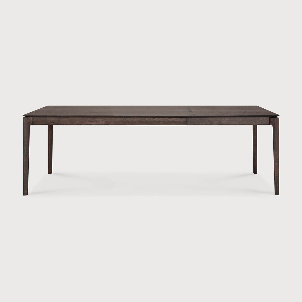 Ethnicraft Uitschuifbare Eettafel 'Bok' Gevernist Eikenhout, 160/240 x 90cm, kleur Bruin