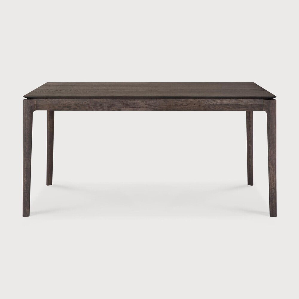 Ethnicraft Uitschuifbare Eettafel 'Bok' Gevernist Eikenhout, 160/240 x 90cm, kleur Bruin
