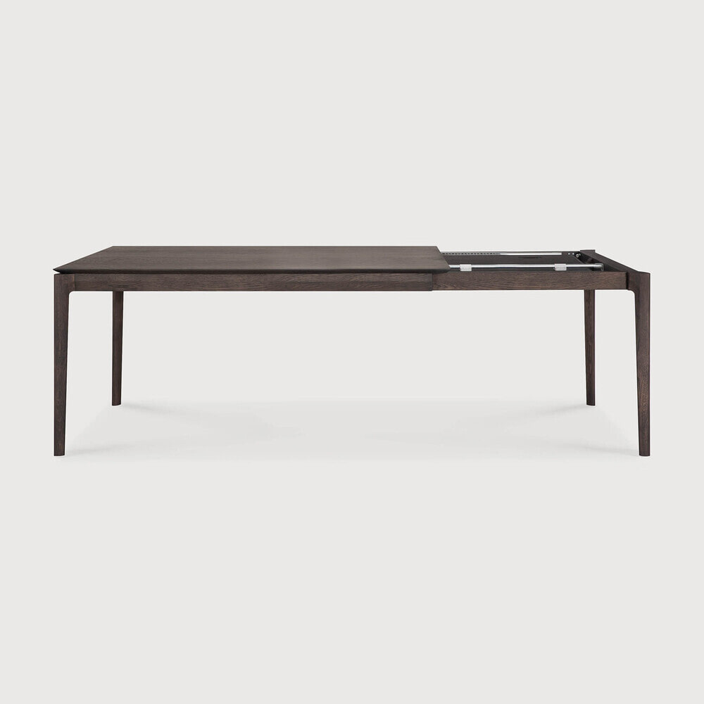 Ethnicraft Uitschuifbare Eettafel 'Bok' Gevernist Eikenhout, 160/240 x 90cm, kleur Bruin