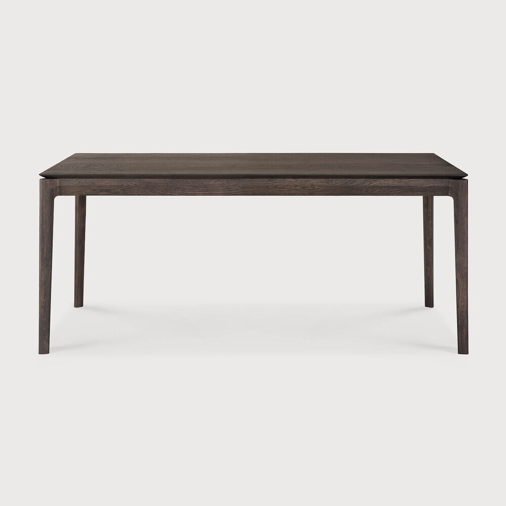 Ethnicraft Uitschuifbare Eettafel 'Bok' Gevernist Eikenhout, 180/280 x 100cm, kleur Bruin