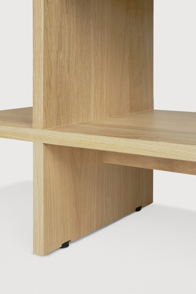 Ethnicraft Sidetable 'Kabuki' Geolied Eikenhout, 103cm, kleur Naturel