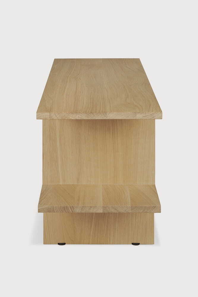 Ethnicraft Sidetable 'Kabuki' Geolied Eikenhout, 103cm, kleur Naturel
