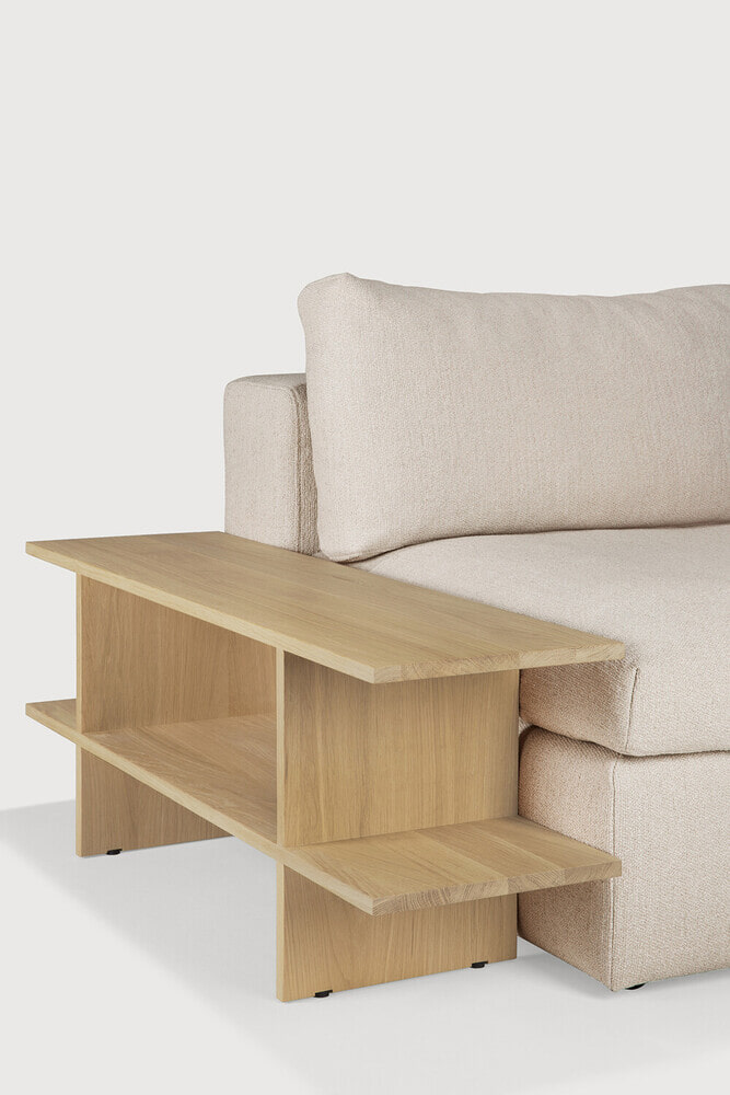 Ethnicraft Sidetable 'Kabuki' Geolied Eikenhout, 103cm, kleur Naturel