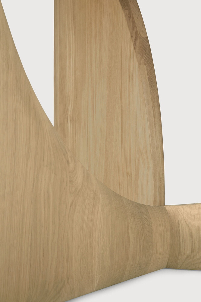 Ethnicraft Ronde Eettafel 'Geometric' Geolied Eikenhout, 150cm, kleur Naturel
