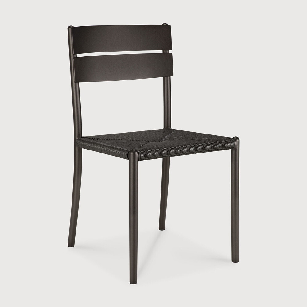 Ethnicraft Tuinstoel Elin Aluminium & Koord Zonder Armleuning - Dark Bronze