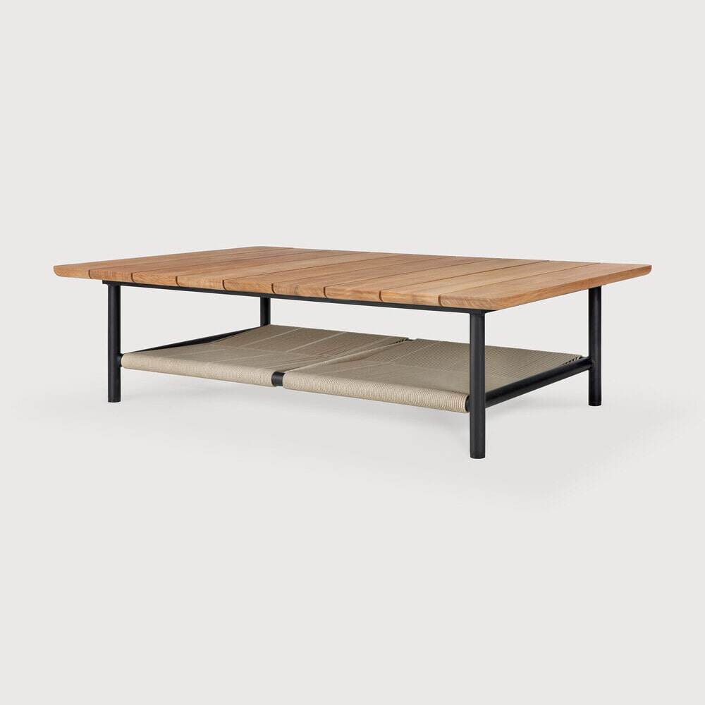 Ethnicraft Outdoor Salontafel Corbey Teak en aluminium, 120 x 80cm - Bruin