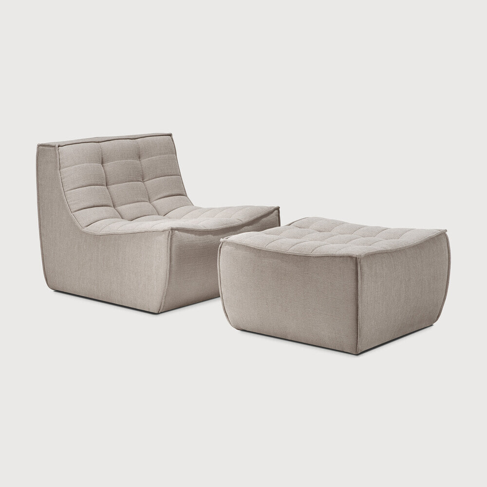 Ethnicraft Modulaire Bank 'N701' Eco, 1-zits, kleur Ecru