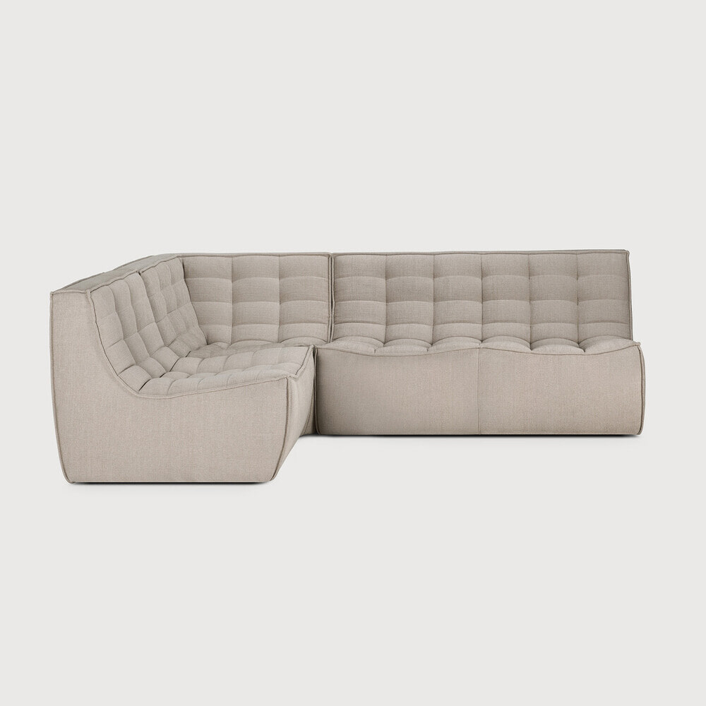 Ethnicraft Modulaire Bank 'N701' Eco, 1-zits, kleur Ecru