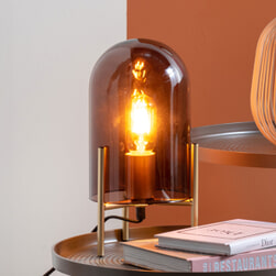 Leitmotiv Tafellamp 'Glass Bell' ø16cm, kleur Chocoladebruin