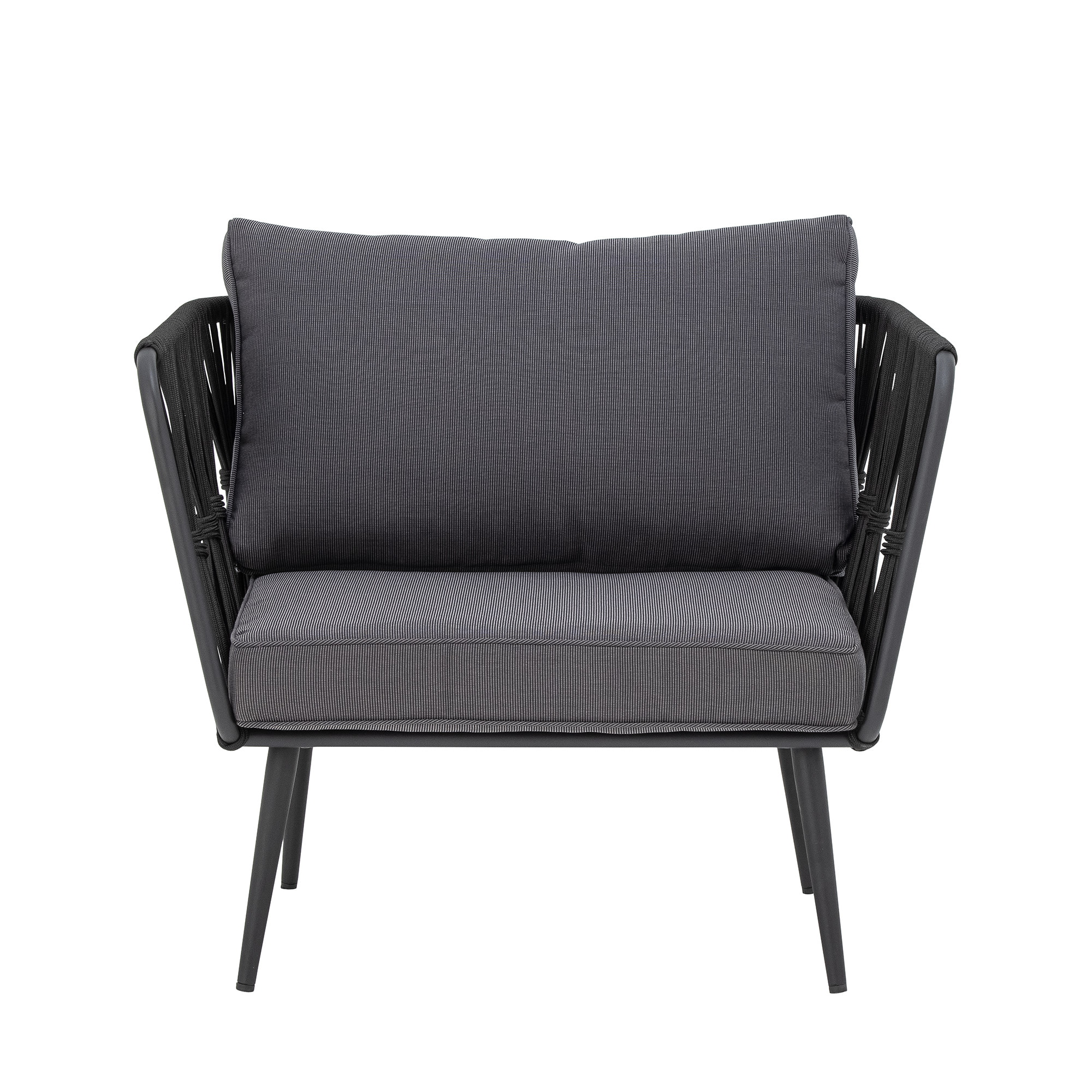 Bloomingville Outdoor Fauteuil Pavone Metaal en touw - Zwart