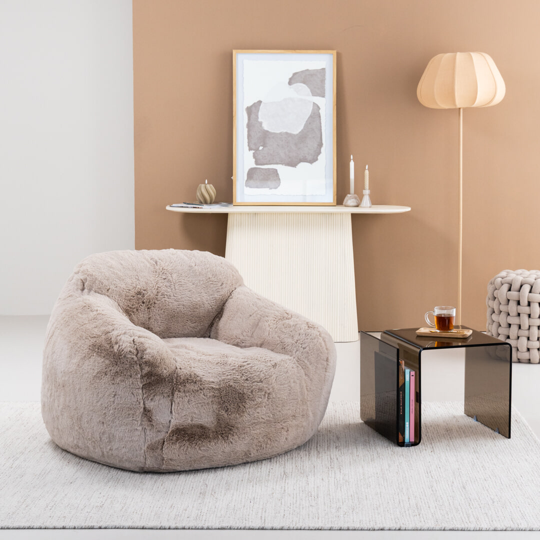 Sohome Ovale Sidetable 'Puck' Mangohout, 140cm, kleur Ivoor