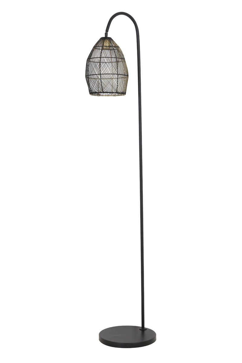 Light & Living Vloerlamp 'Meya', mat zwart+goud