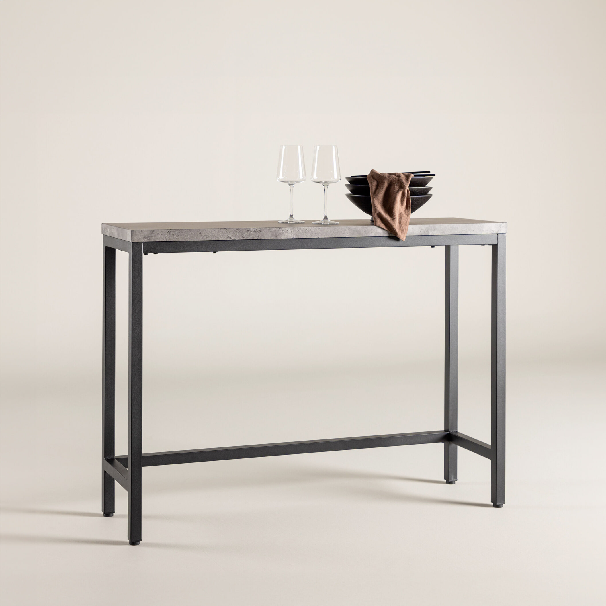 Nohr Sidetable 'Ram' Betonlook, 110cm, kleur Zwart