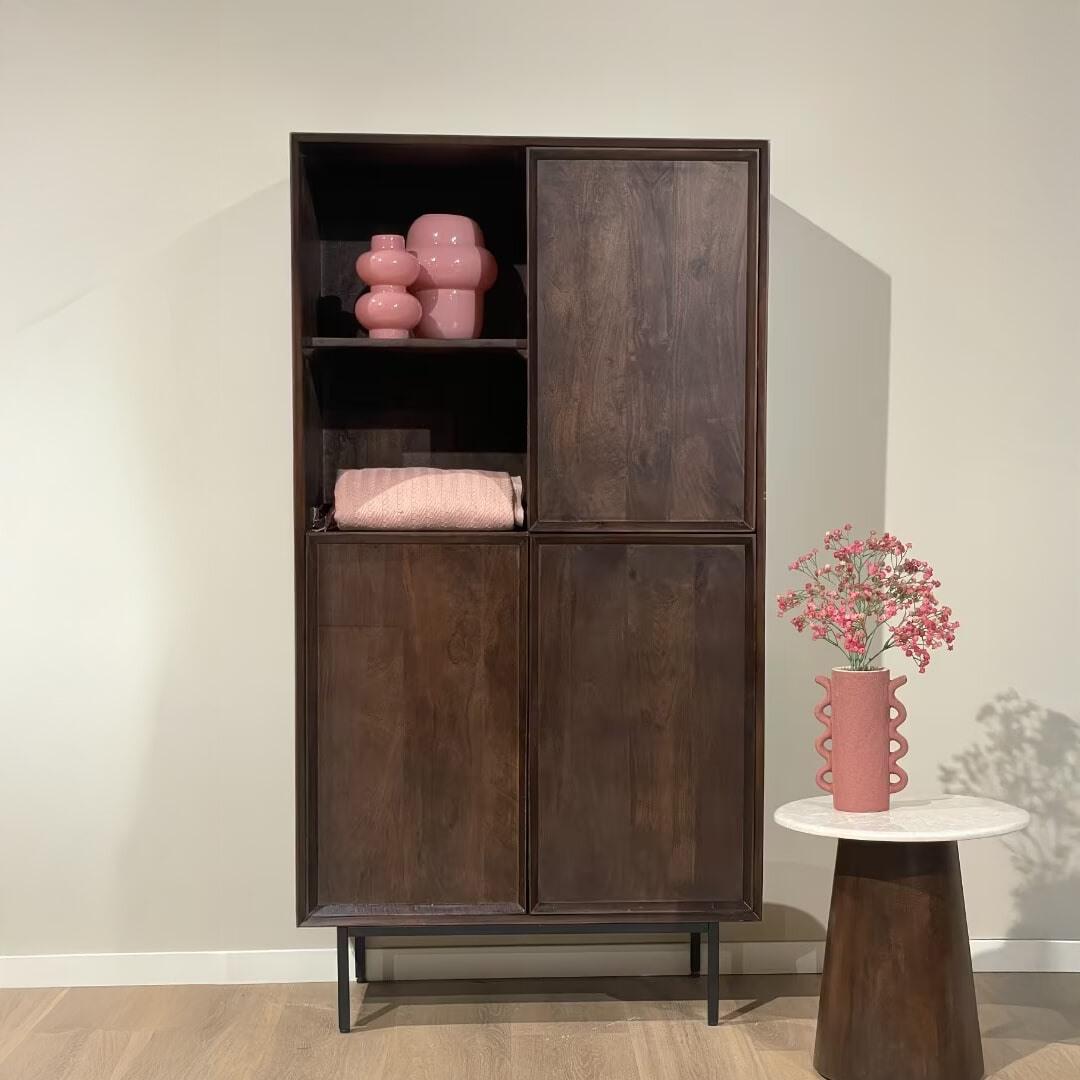 Livingfurn Opbergkast Ravenstein Mangohout, 170 x 90cm - Bruin