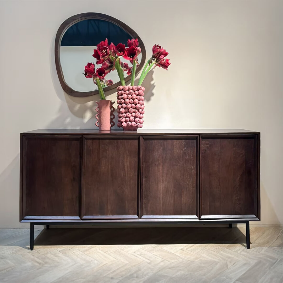 Livingfurn Dressoir Ravenstein Mangohout, 180cm - Bruin