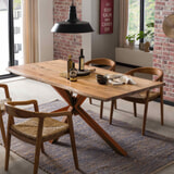 Artistiq Boomstam Eettafel 'Raynaldo' Acaciahout, 160 x 85cm, kleur Bruin