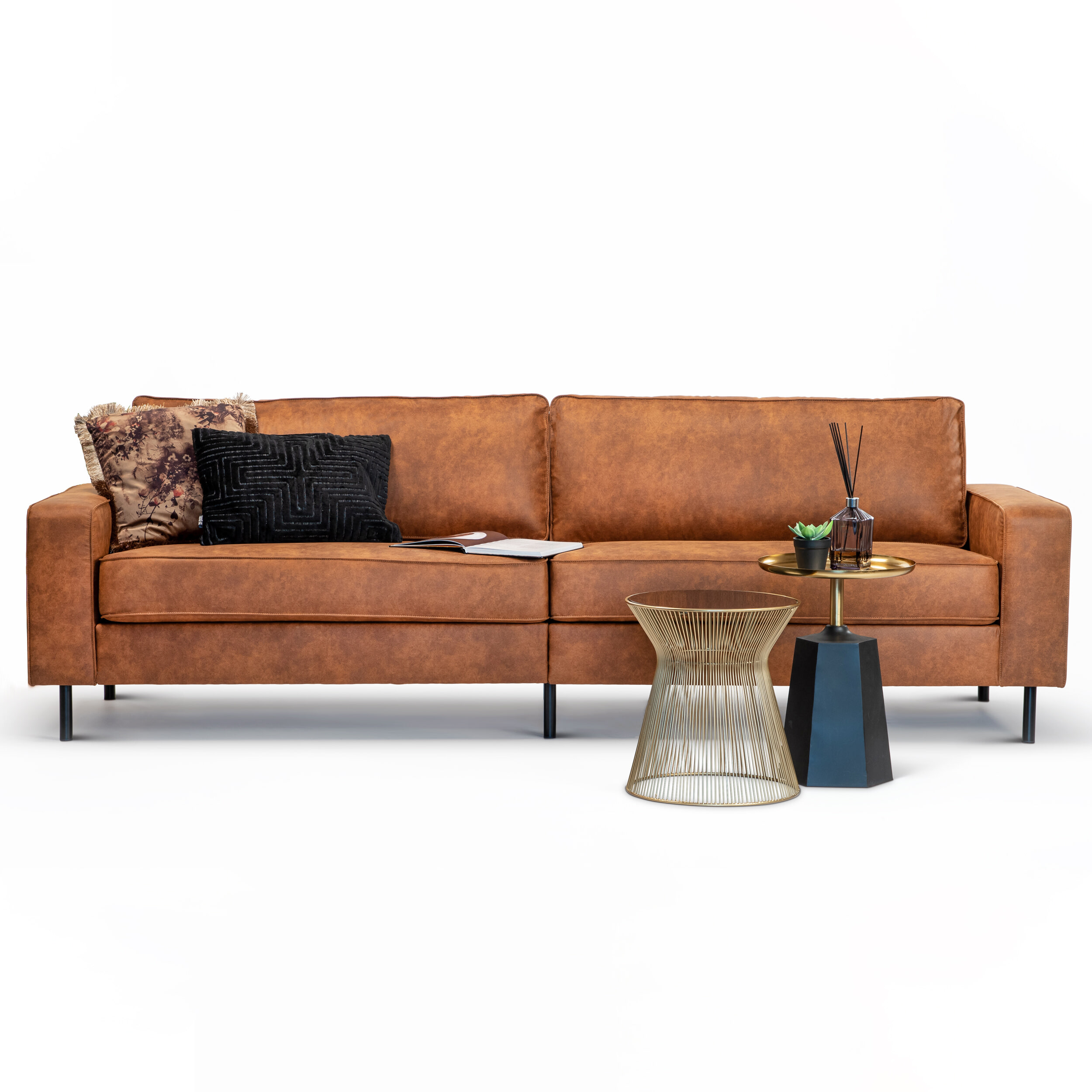 Sohome 3,5-zits Bank 'Maya' Kleur Cognac Sohome 3,5-zits Bank 'Maya' Kleur Cognac
