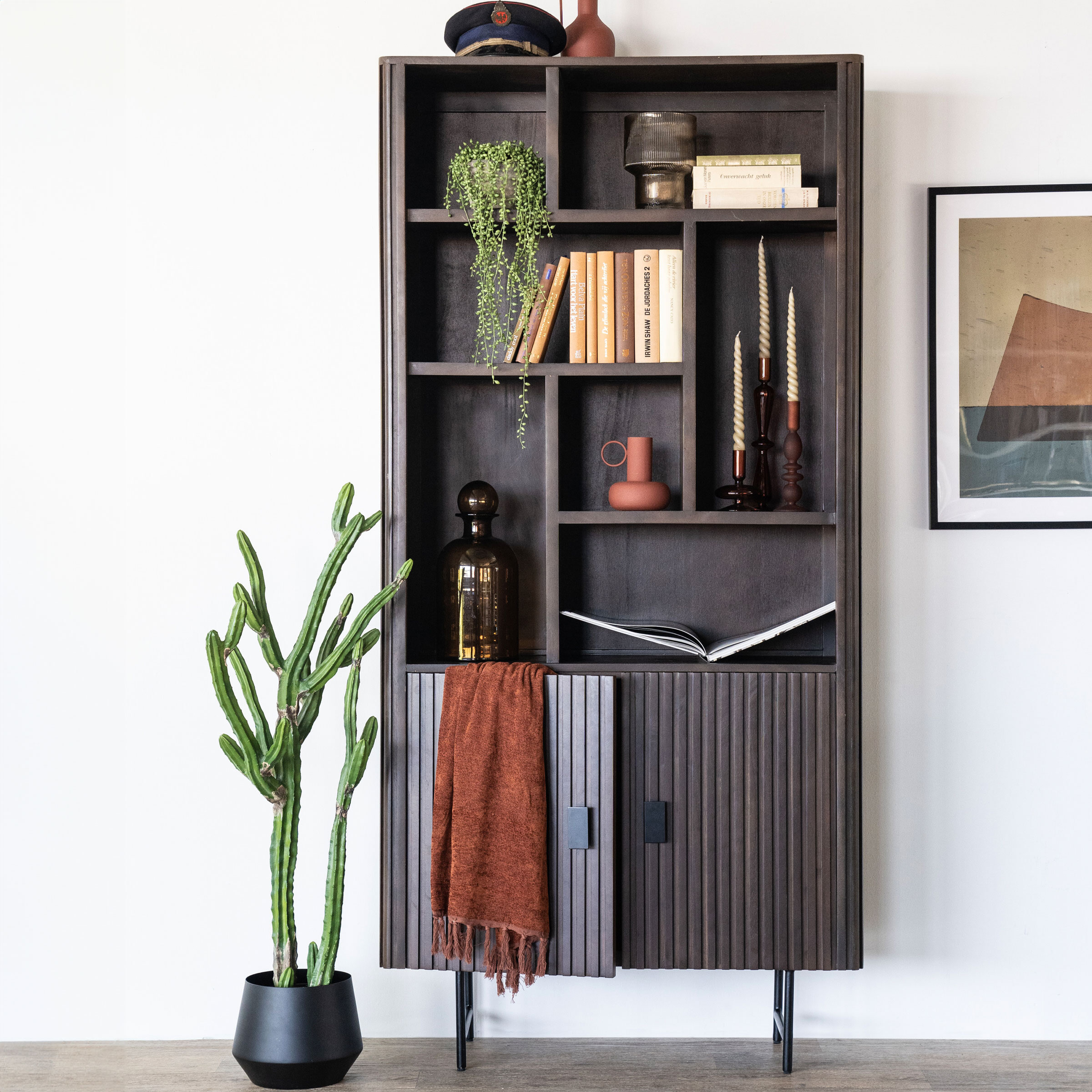 Eleonora Boekenkast Remi Mangohout, 200 x 96cm - Bruin