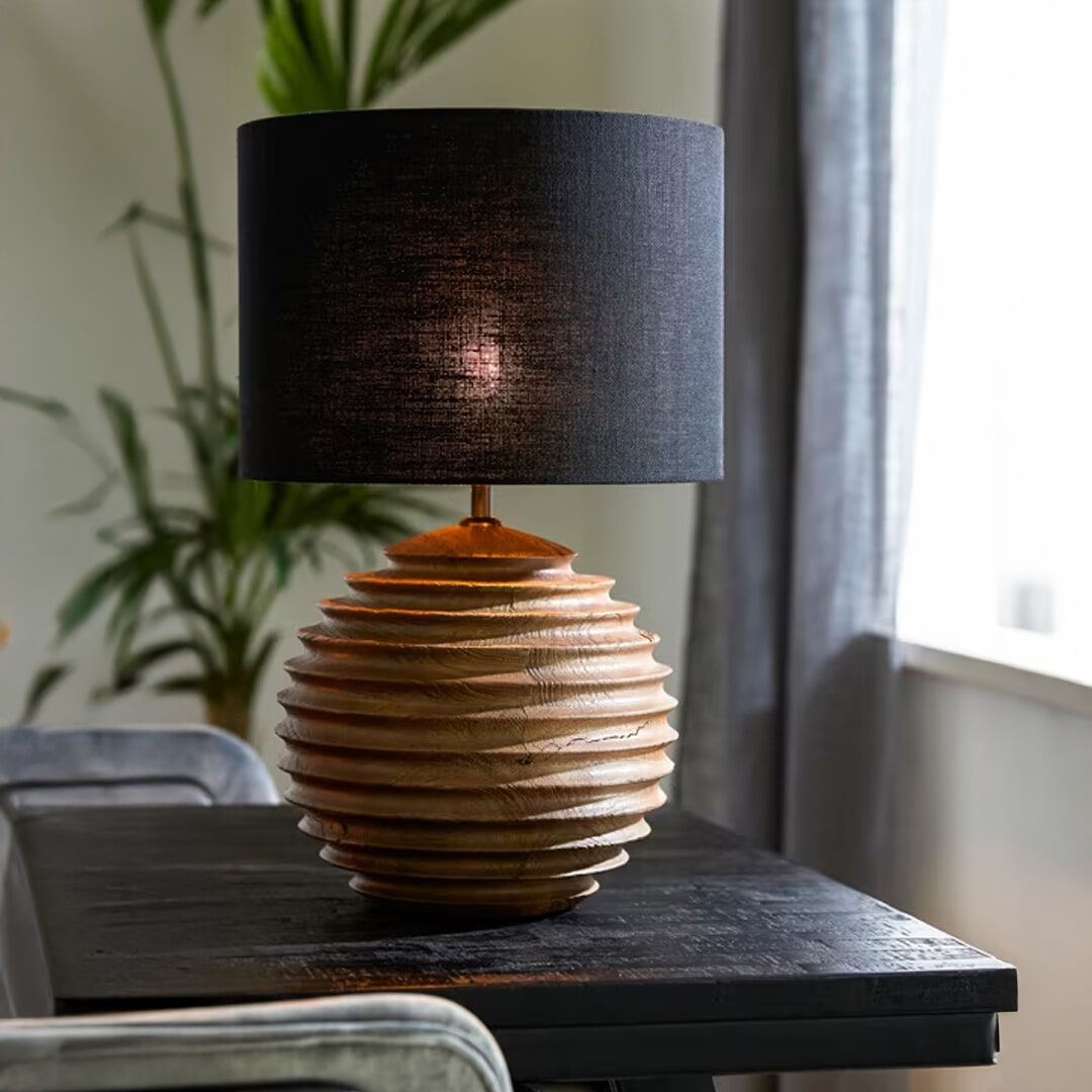 Light & Living Tafellamp Renzo Mangohout, 38cm - Mat Bruin (excl. kap)