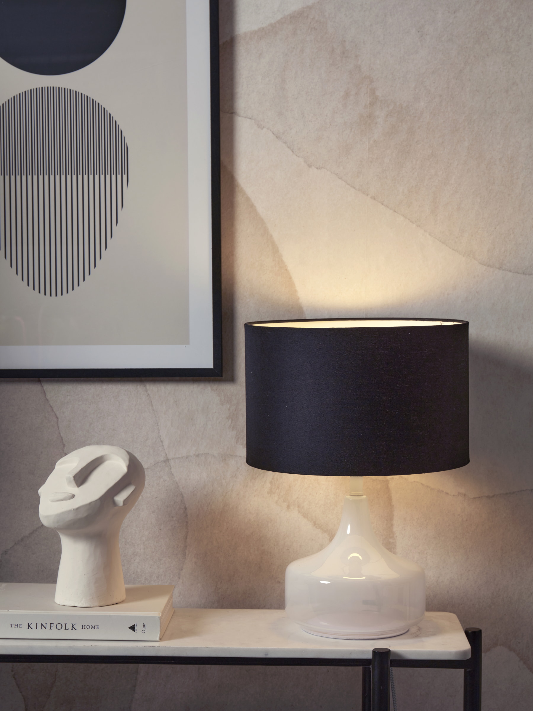 its about RoMi Tafellamp 'Reykjavik' Linnen, 46cm, kleur Zwart