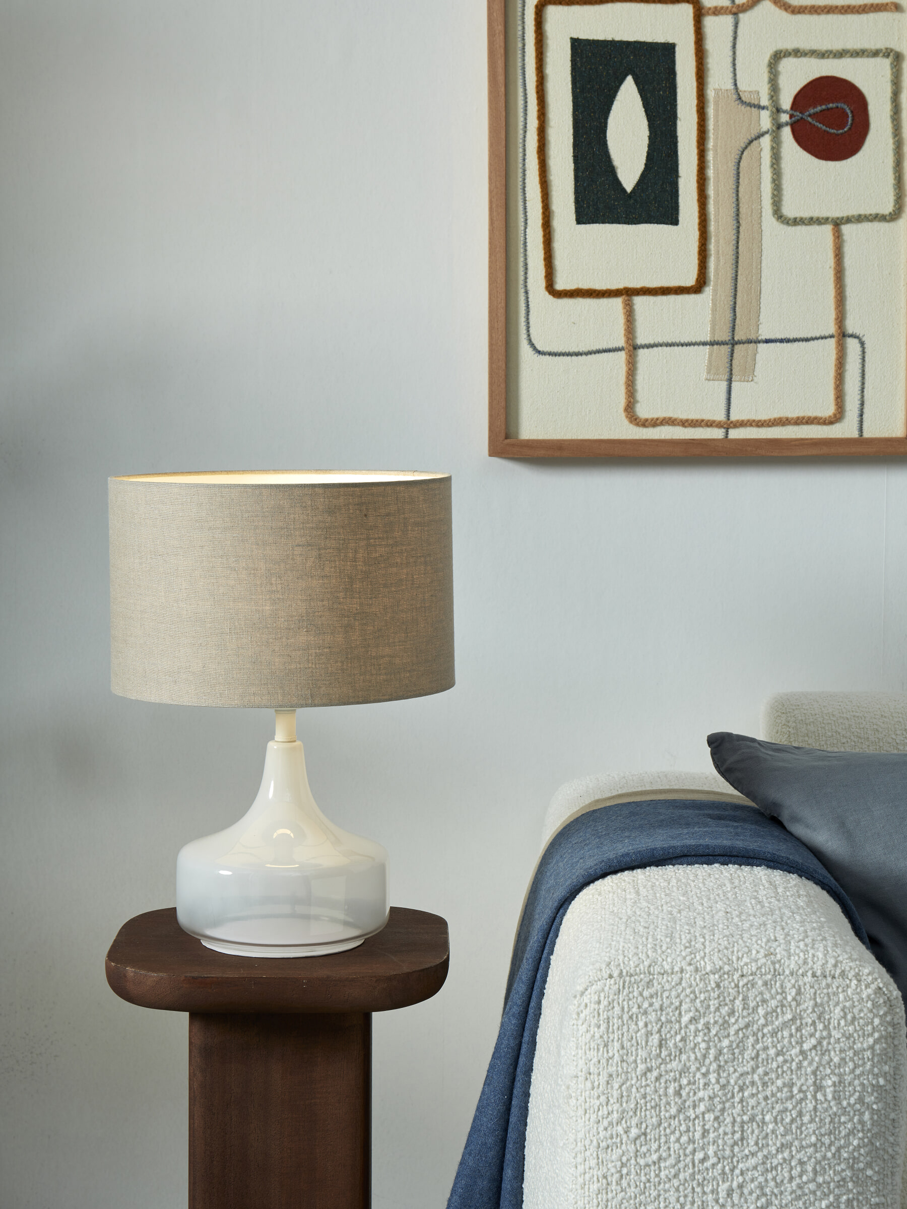 its about RoMi Tafellamp 'Reykjavik' Linnen, 46cm, kleur Donkerbeige
