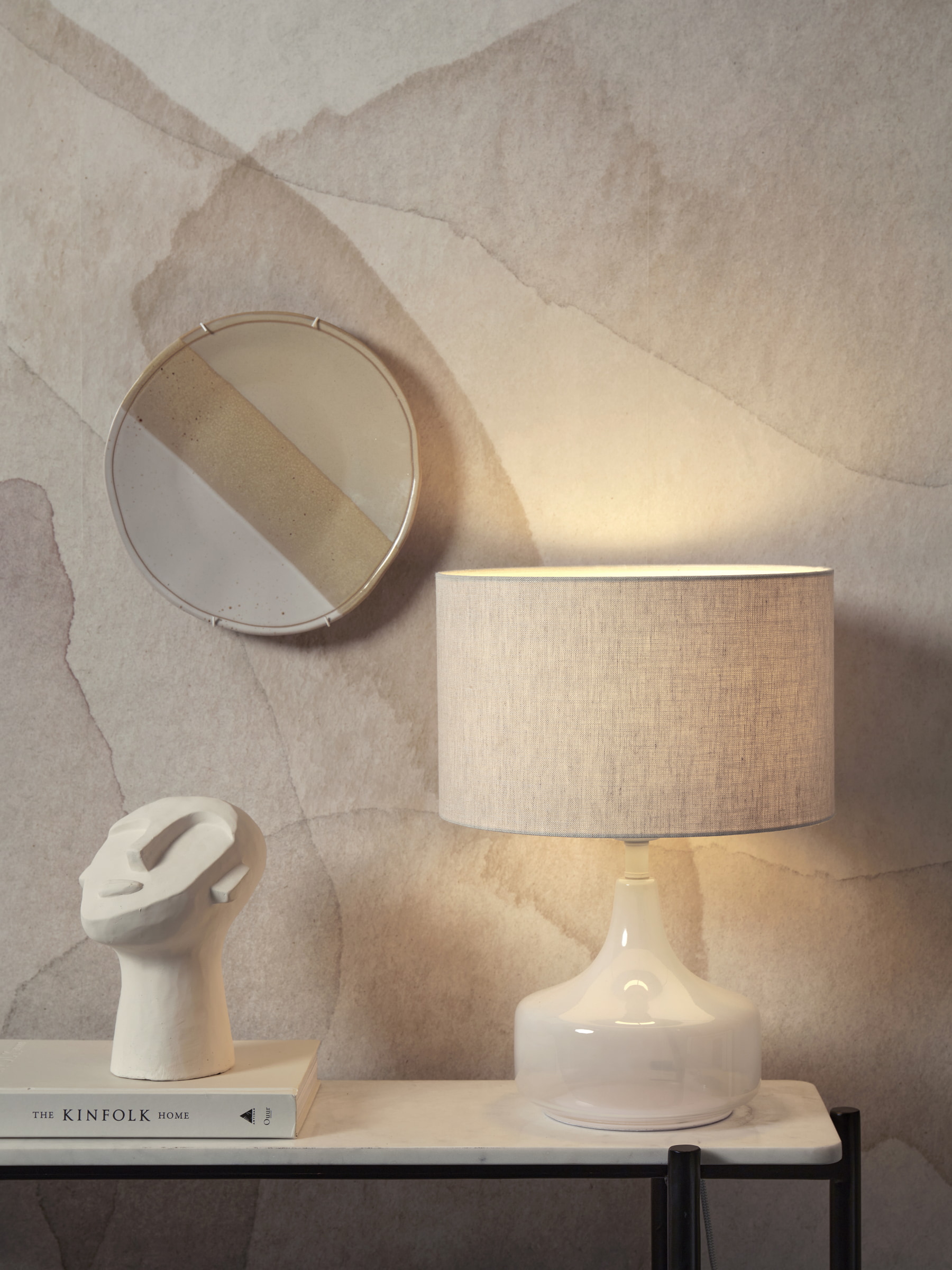 its about RoMi Tafellamp 'Reykjavik' Linnen, 46cm, kleur Beige