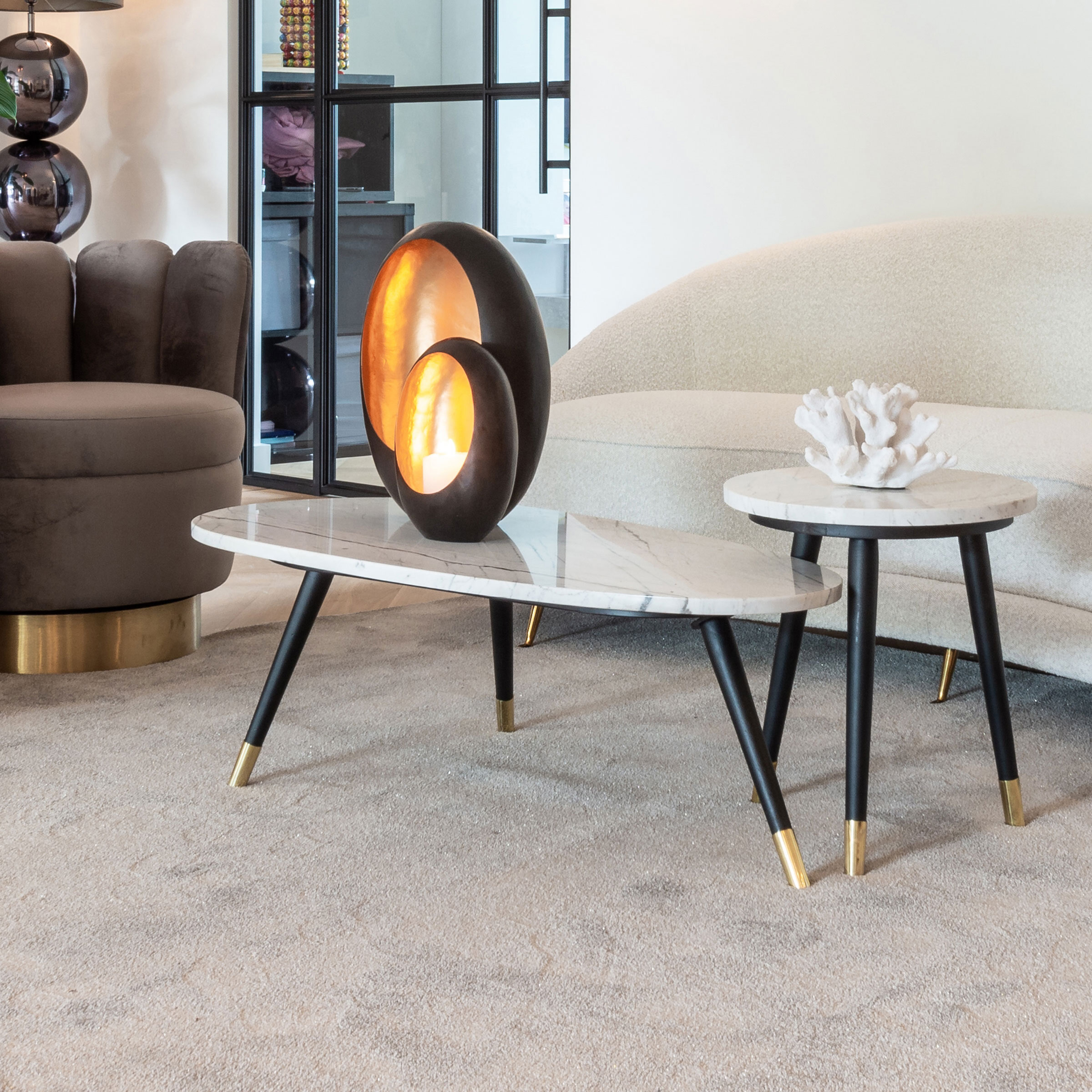 Richmond Salontafel 'Lexington' 110 x 55cm, Marmer en Staal Richmond Salontafel 'Lexington' 110 x 55cm, Marmer en Staal