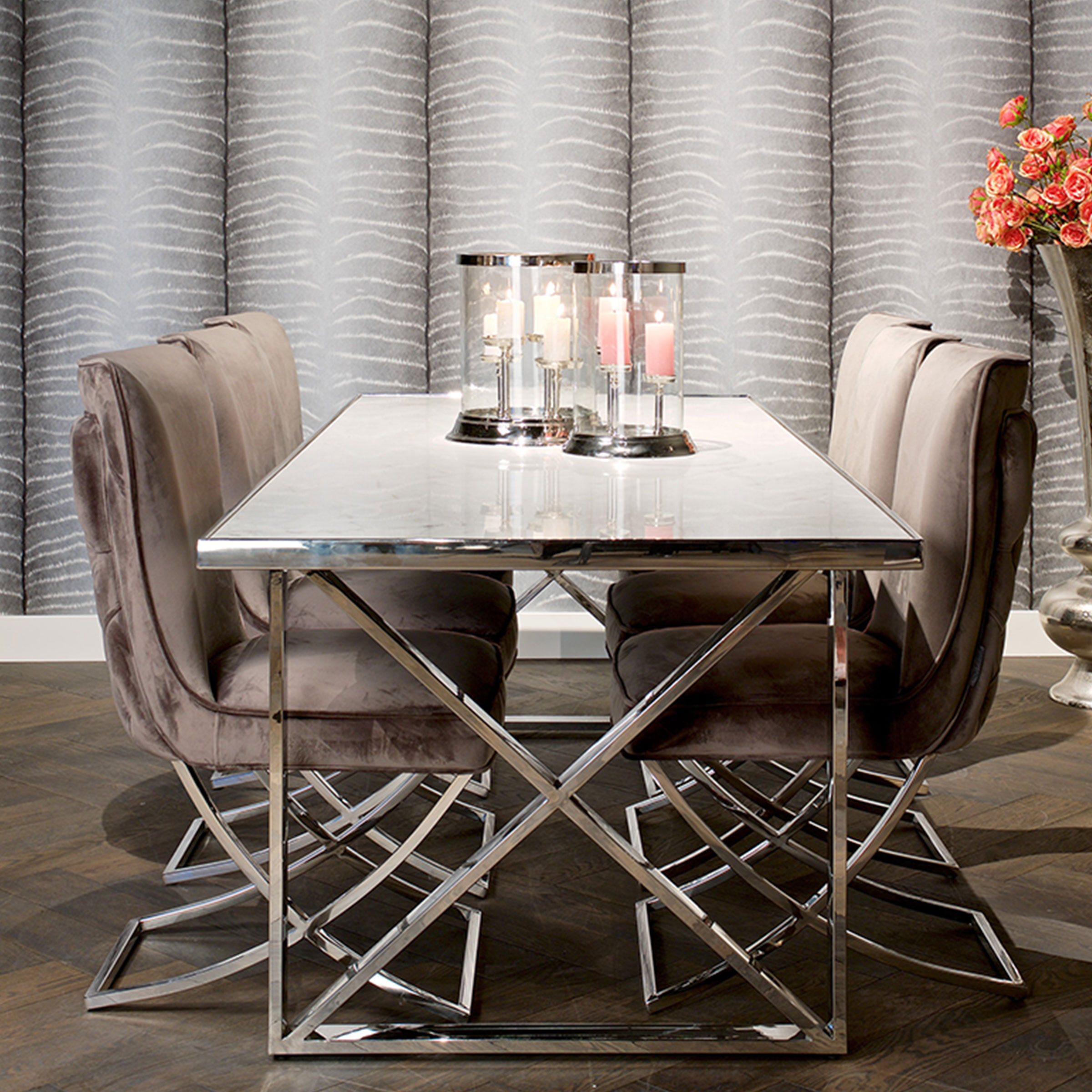 Richmond Eettafel 'Levanto' Marmer en Staal, 240 x 98cm Richmond Eettafel 'Levanto' Marmer en Staal, 240 x 98cm