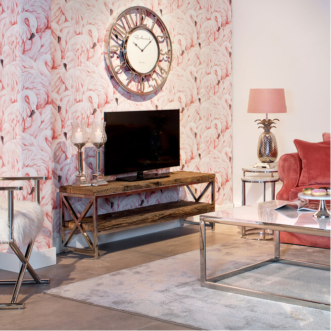 Richmond TV-meubel 'Kensington' RVS en Hout, 180cm